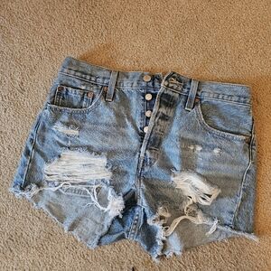 Levis 501 shorts, blue, size 29